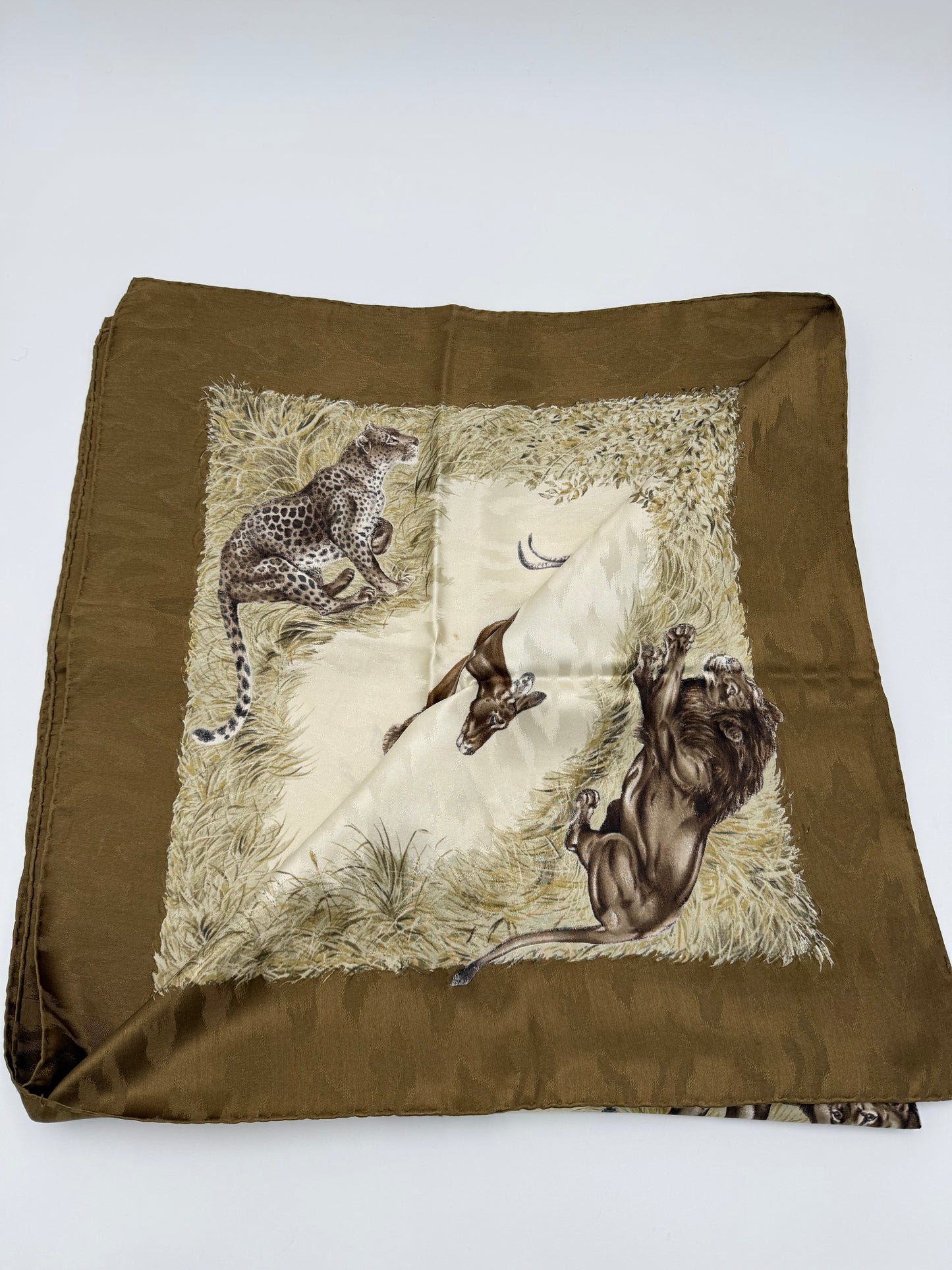 Hermès Foulard Vintage Kenya Seta Jacquard Cachi - Pally Vintage Closet