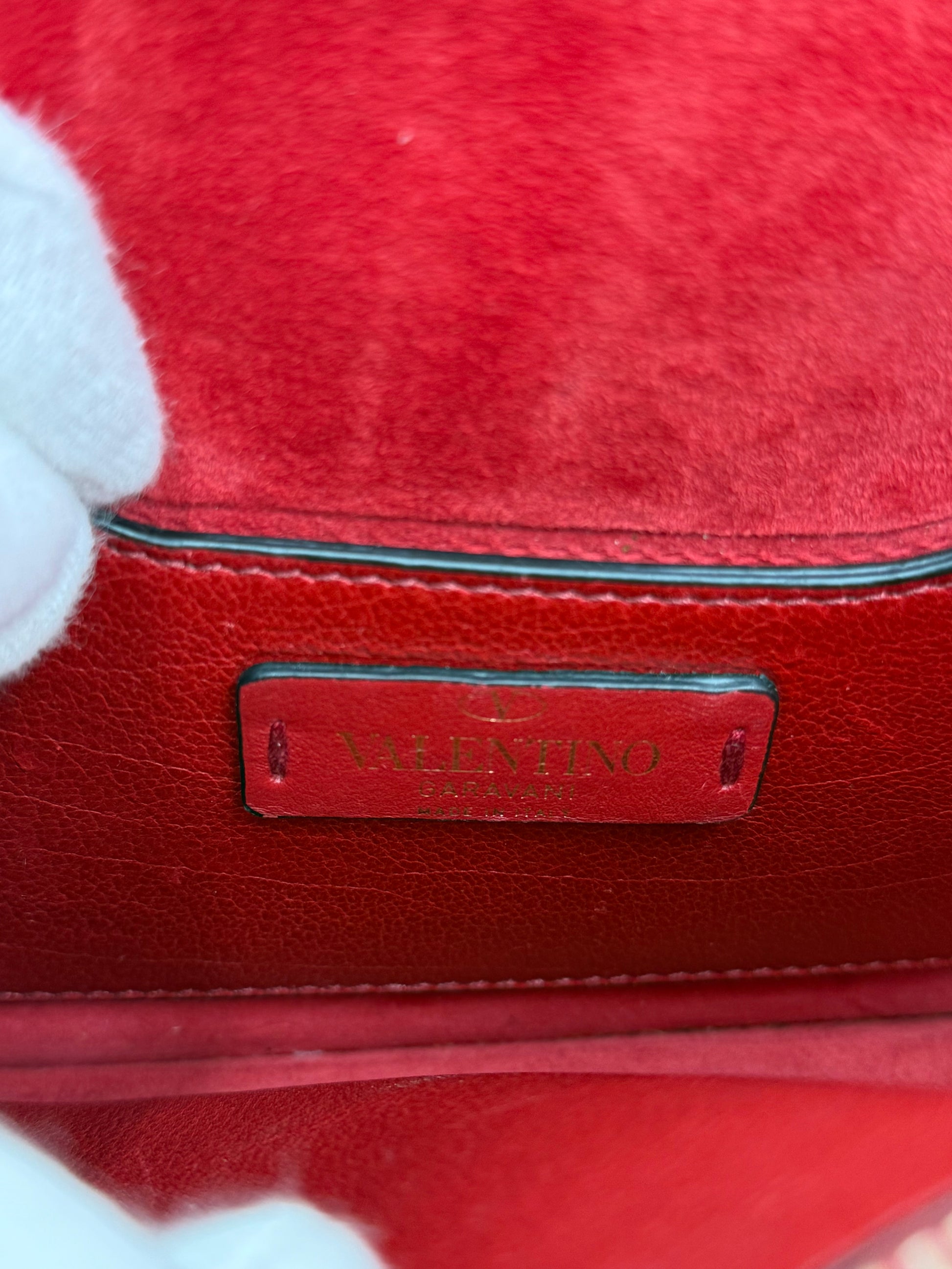 Valentino Garavani Borsa a Tracolla Rockstud in Pelle Rossa - Pally Vintage Closet