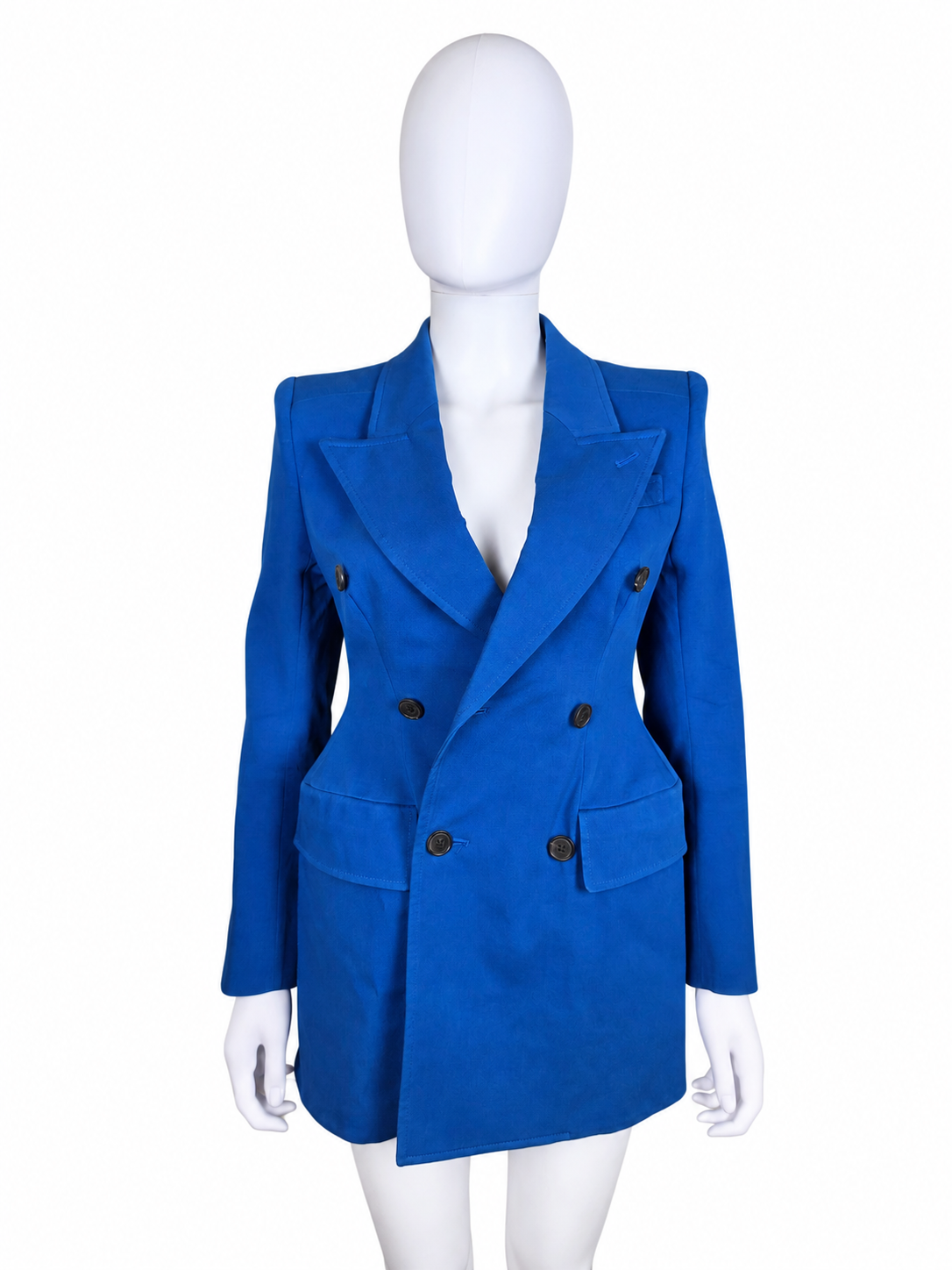 Balenciaga Blazer Strutturato in Cotone Blu Elettrico - Pally Vintage Closet