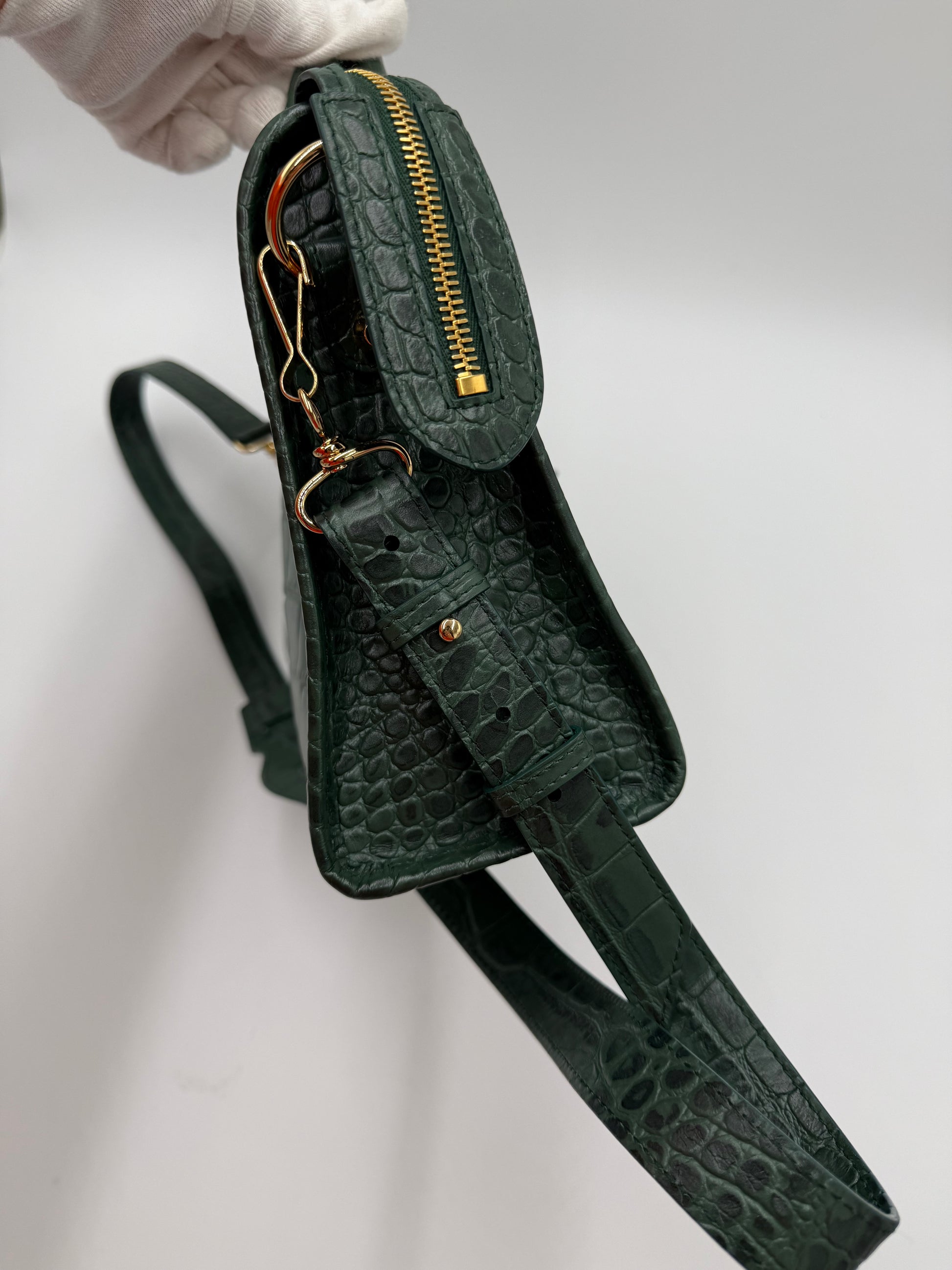 Balenciaga Borsa City in Pelle Stampa Coccodrillo Verde - Pally Vintage Closet