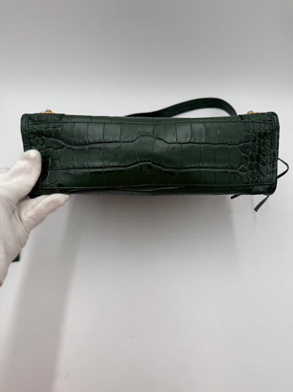 Balenciaga Borsa City in Pelle Stampa Coccodrillo Verde - Pally Vintage Closet