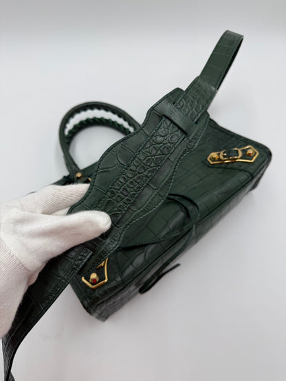 Balenciaga Borsa City in Pelle Stampa Coccodrillo Verde - Pally Vintage Closet