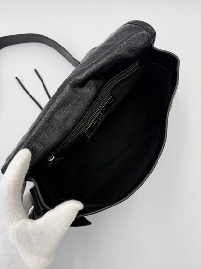 Balenciaga Borsa Le City Flap Messenger Small in Pelle Arena Nera - Pally Vintage Closet