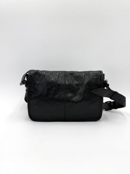 Balenciaga Borsa Le City Flap Messenger Small in Pelle Arena Nera - Pally Vintage Closet