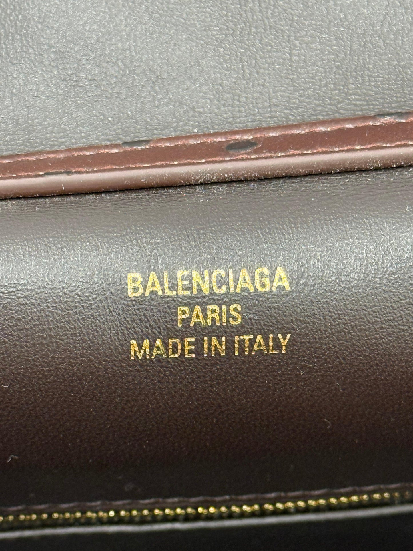 Balenciaga Medium Rodeo Ostrich Effect Leather Bag Brown