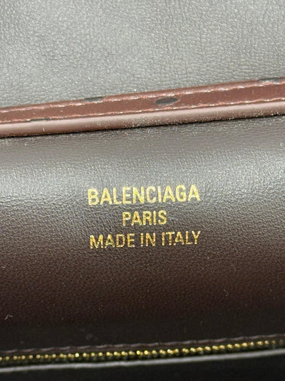 Balenciaga Medium Rodeo Ostrich Effect Leather Bag Brown