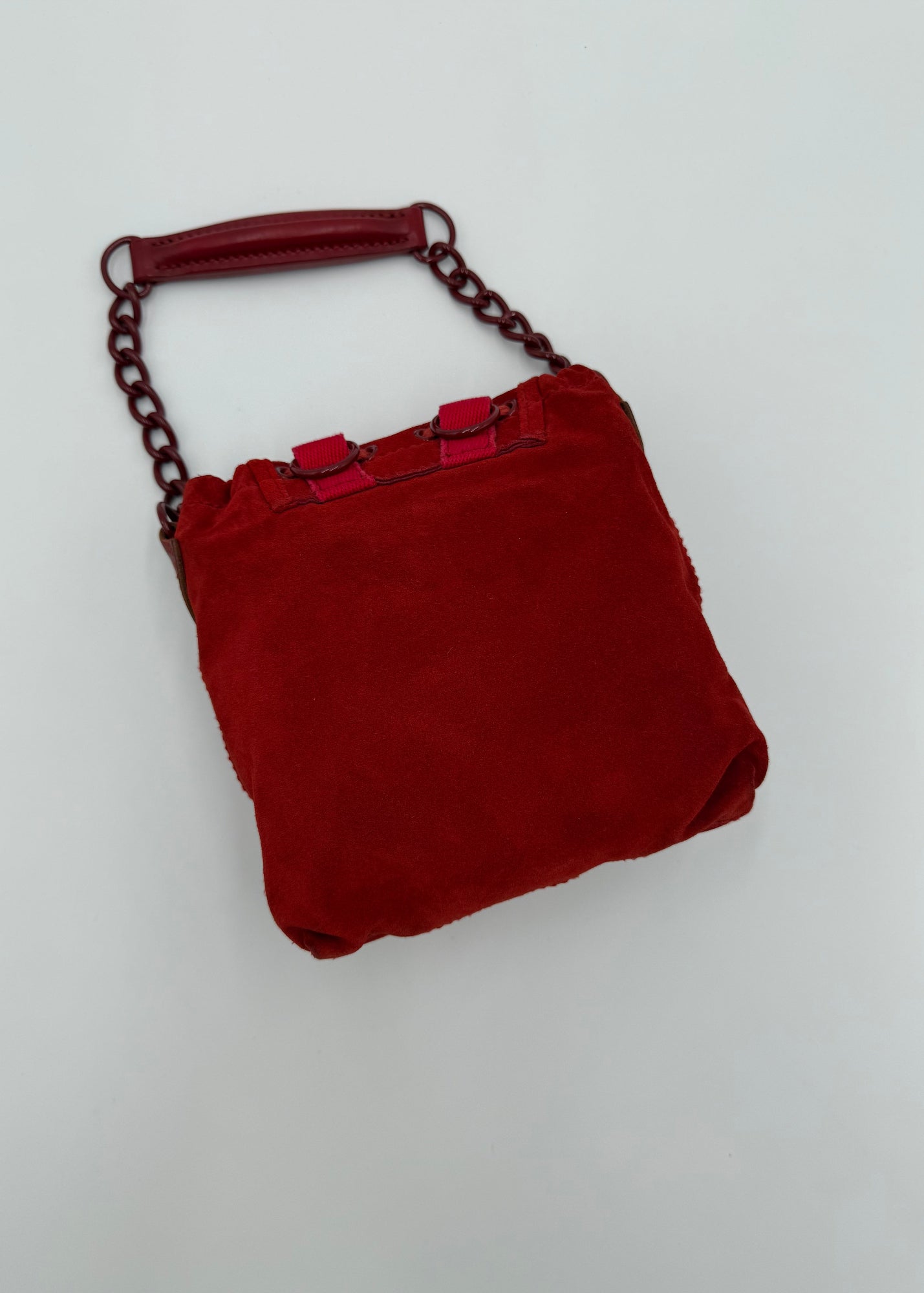 Balenciaga Borsa Vintage in Suede Mini Rossa