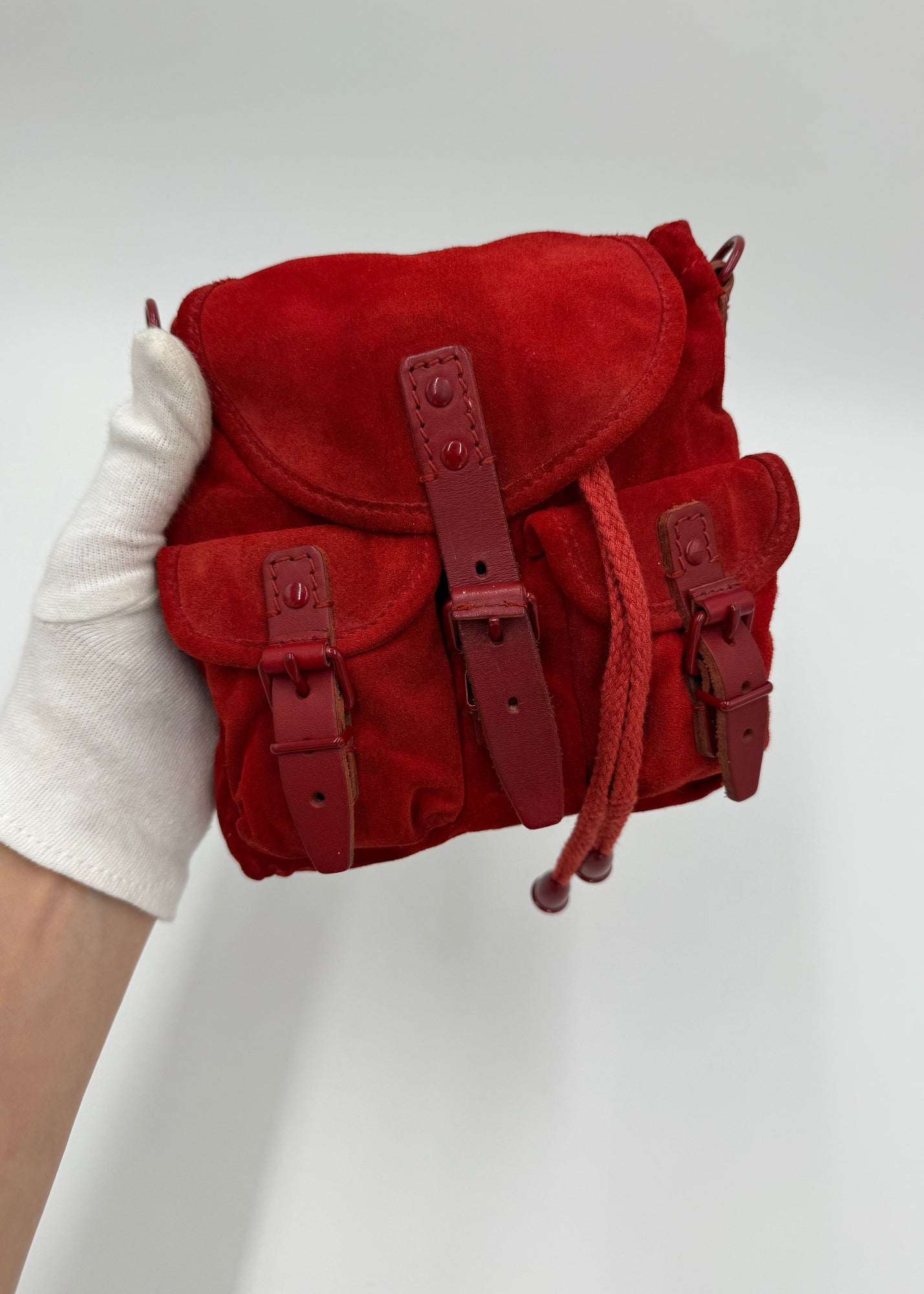 Balenciaga Borsa Vintage in Suede Mini Rossa
