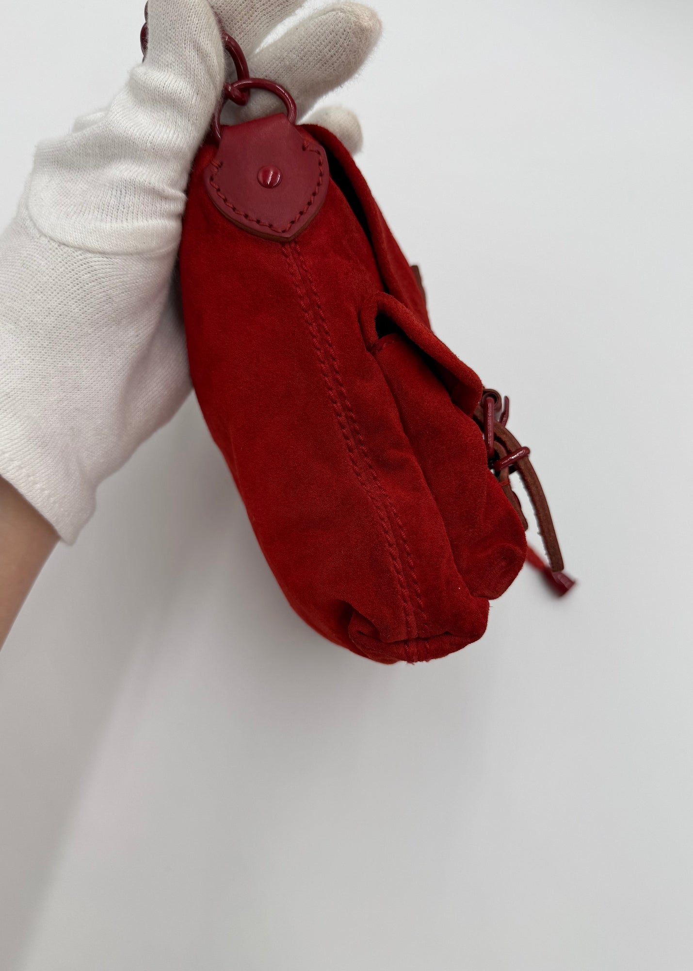 Balenciaga Borsa Vintage in Suede Mini Rossa