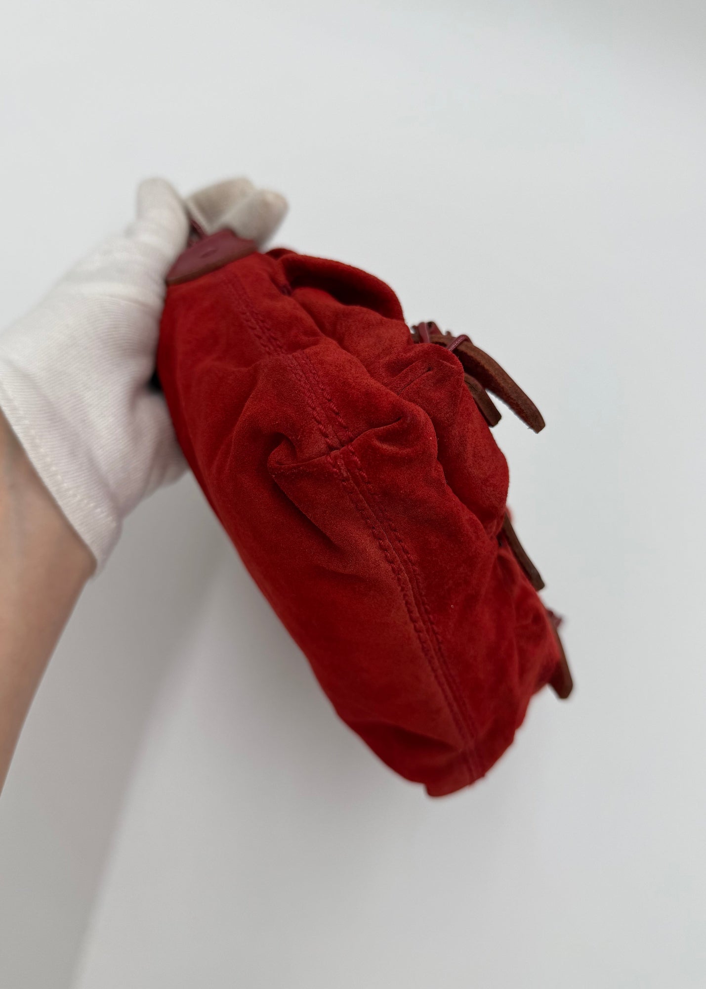 Balenciaga Borsa Vintage in Suede Mini Rossa