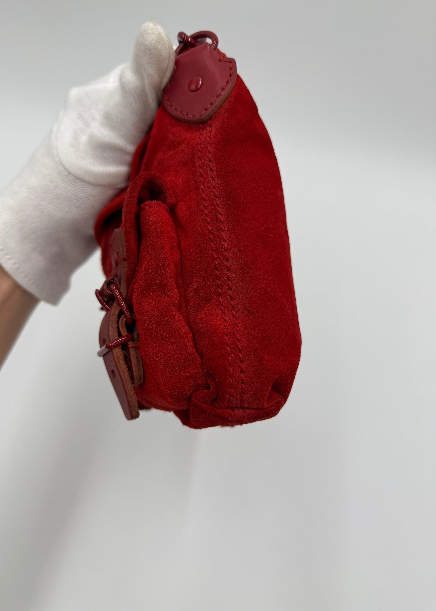 Balenciaga Borsa Vintage in Suede Mini Rossa