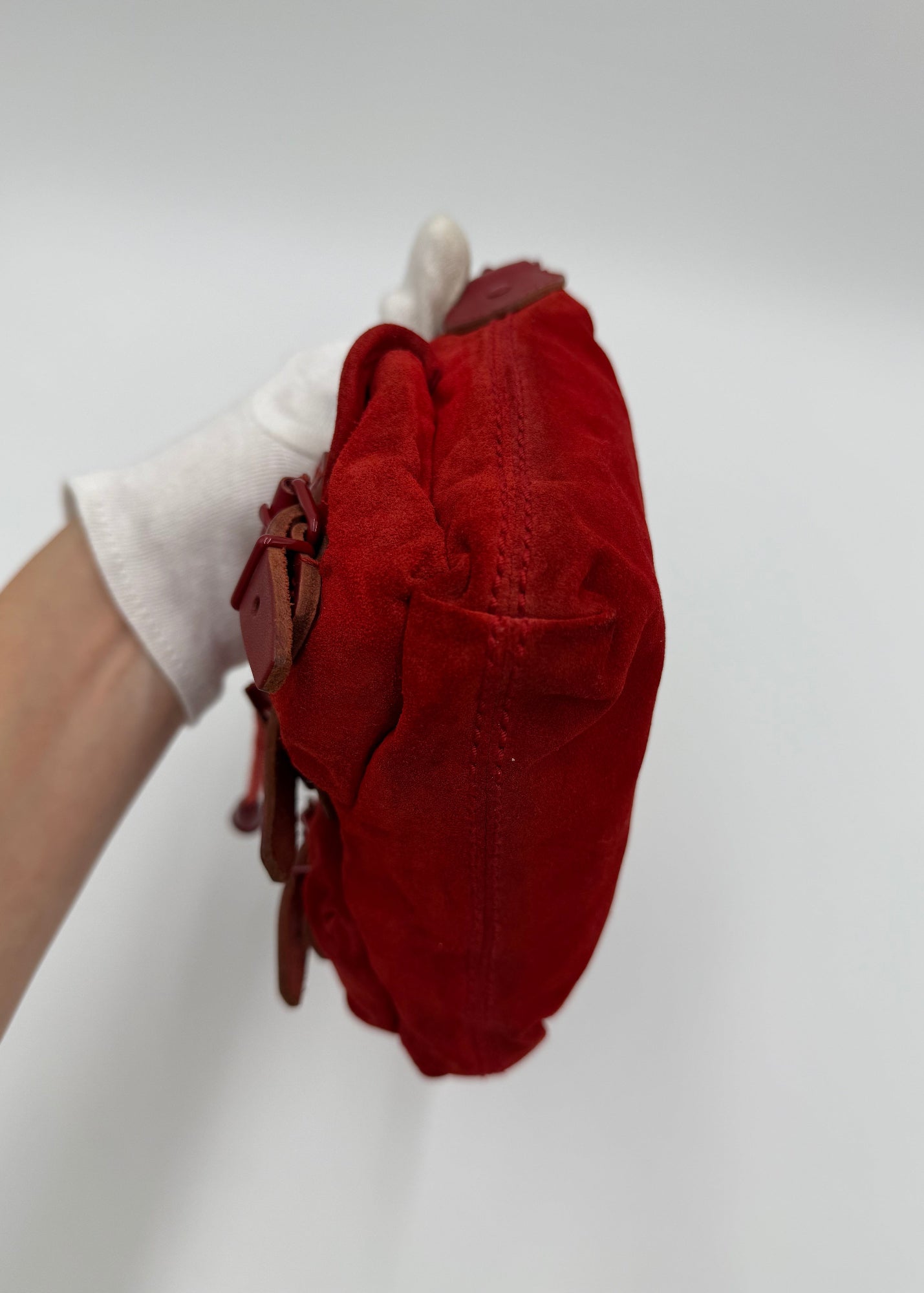 Balenciaga Borsa Vintage in Suede Mini Rossa