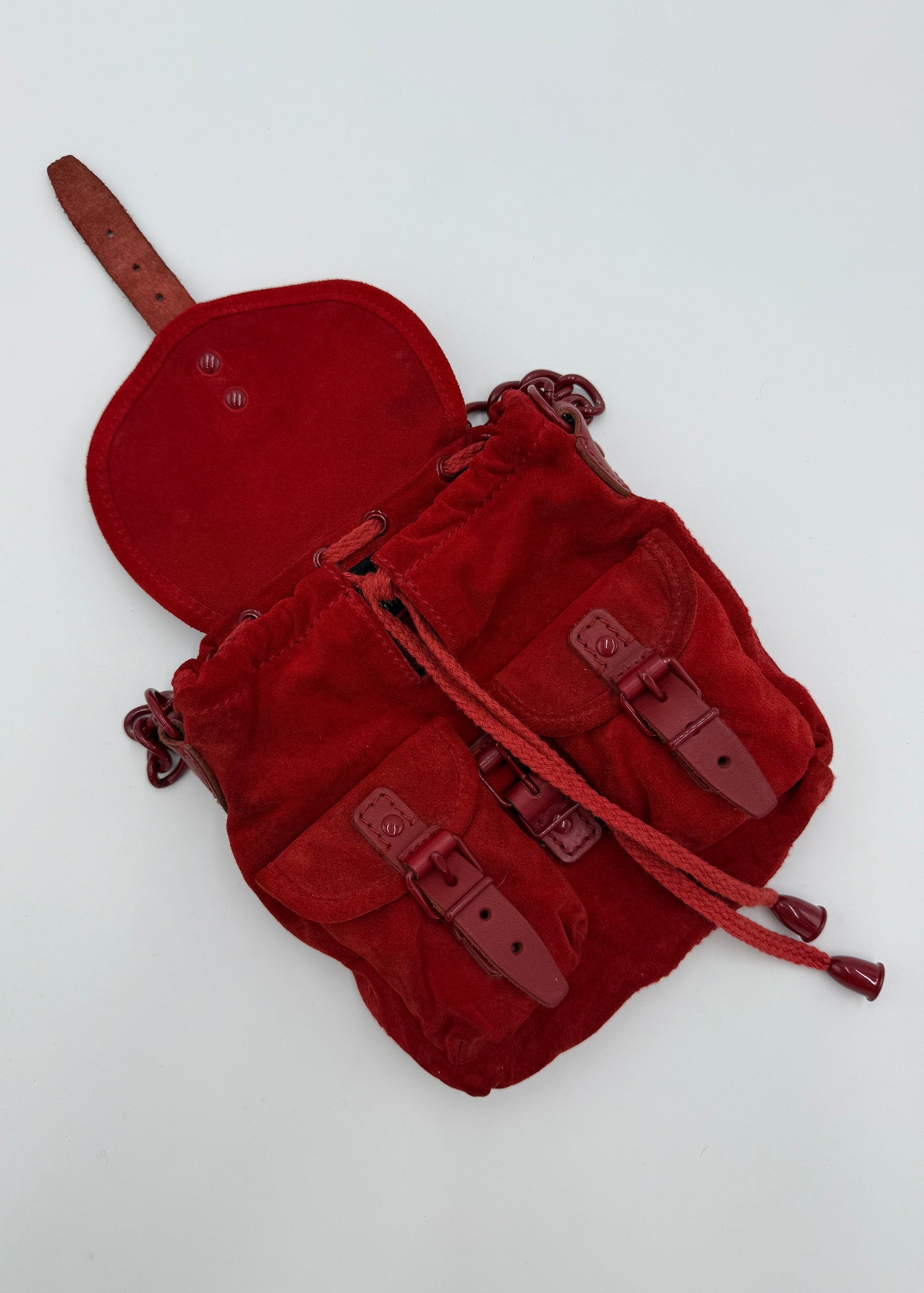 Balenciaga Borsa Vintage in Suede Mini Rossa