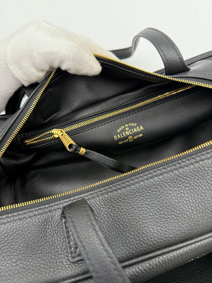 Balenciaga East-West Hammered Leather Shoulder Bag