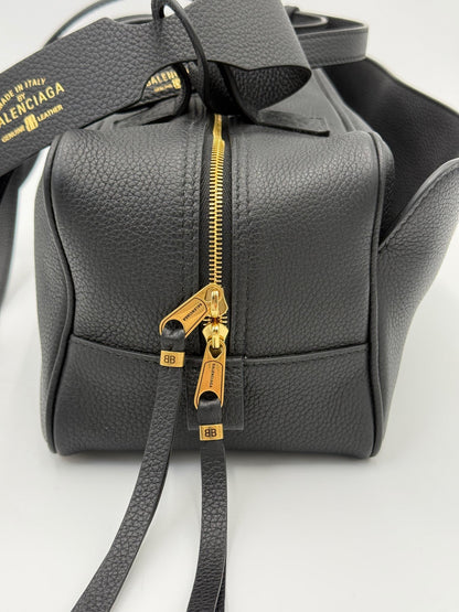 Balenciaga East-West Hammered Leather Shoulder Bag