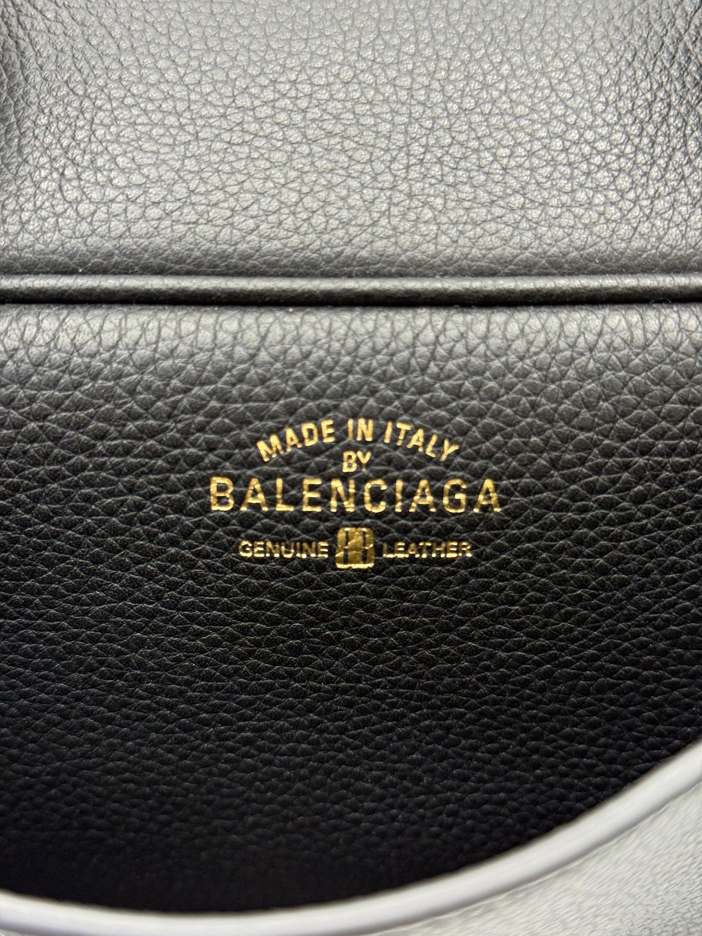 Balenciaga East-West Hammered Leather Shoulder Bag
