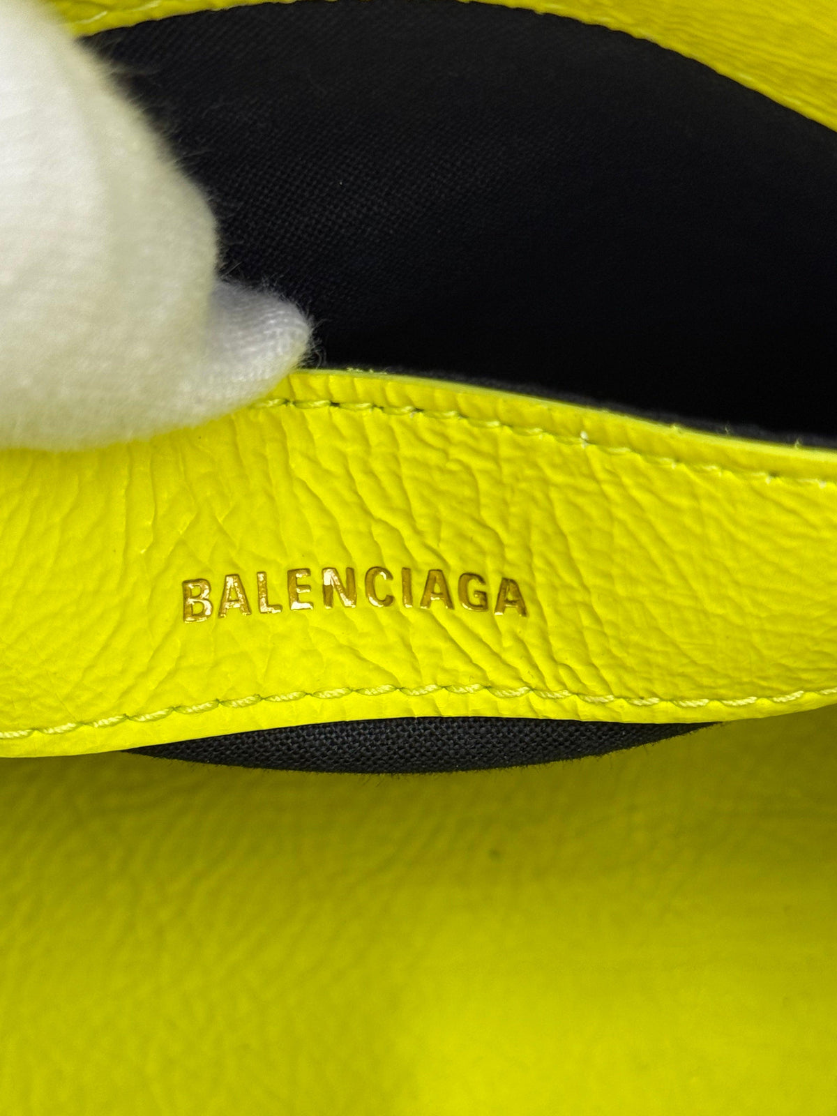 Balenciaga Borsa&nbsp;Ville Top Handle Edizione Speciale Gothic Logo Mini Giallo Fluo - Pally Vintage Closet