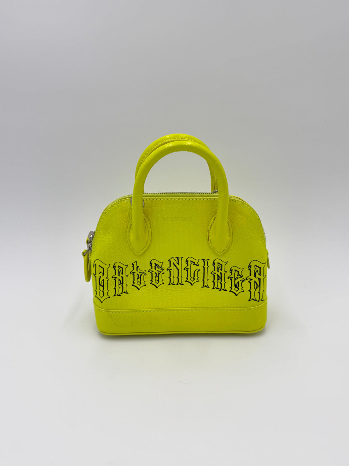 Balenciaga Borsa&nbsp;Ville Top Handle Edizione Speciale Gothic Logo Mini Giallo Fluo - Pally Vintage Closet