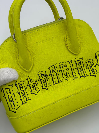 Balenciaga Borsa&nbsp;Ville Top Handle Edizione Speciale Gothic Logo Mini Giallo Fluo - Pally Vintage Closet