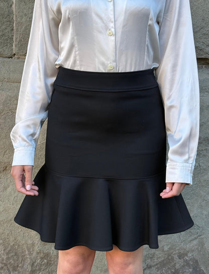 Balenciaga-Gonna-Vintage-in-Lana-e-Seta-Taglio-Peplum-Nero-70397341204804 - Pally Vintage Closet