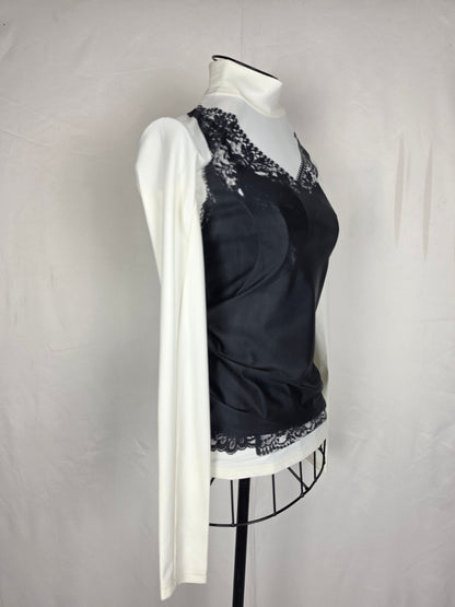 Balenciaga Top Ibrido Trompe-l'œil Balenciaga 2022 Bianco e Nero - Pally Vintage Closet