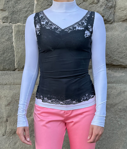 Balenciaga Top Ibrido Trompe-l'œil Balenciaga 2022 Bianco e Nero - Pally Vintage Closet