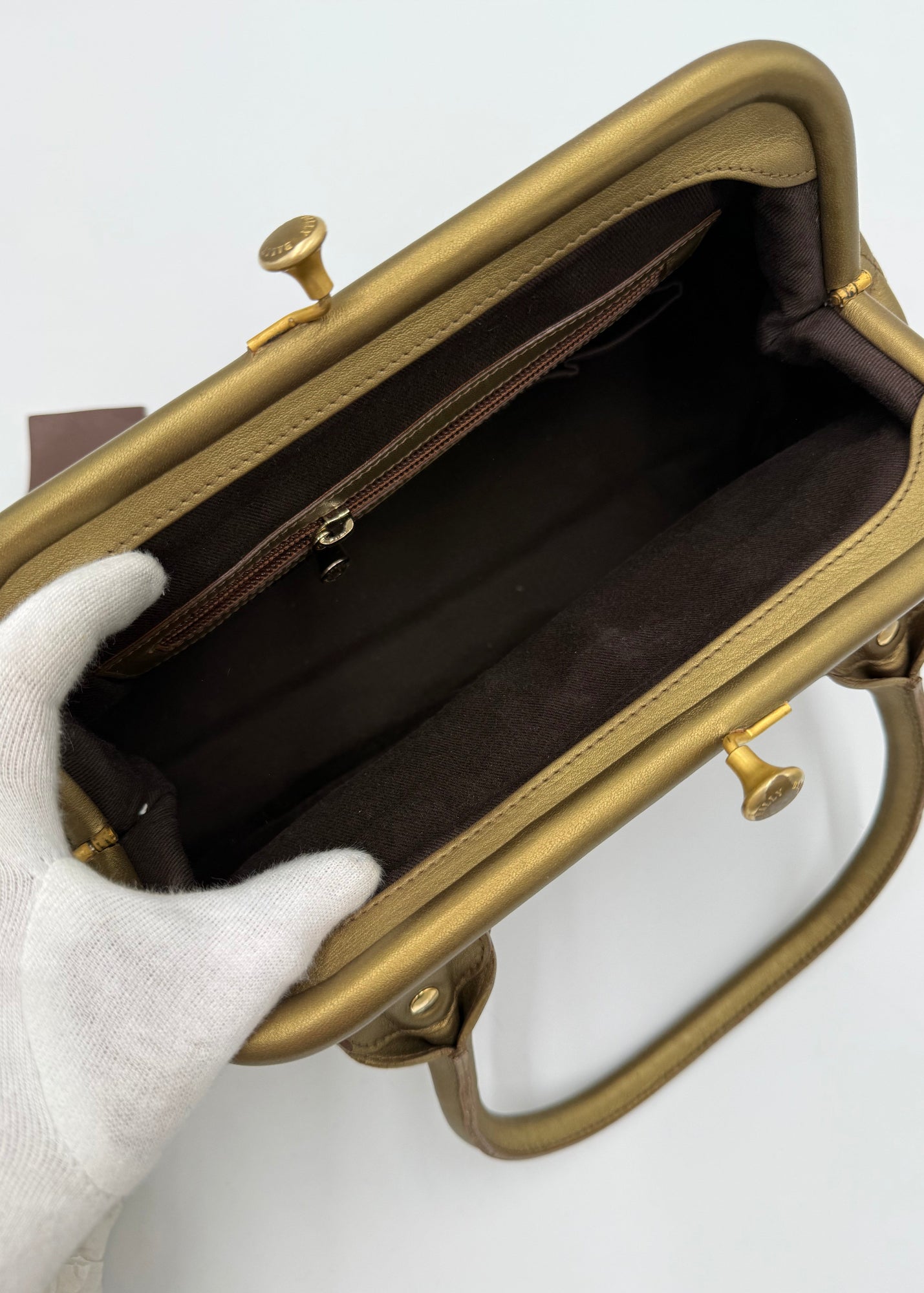 Bally Borsa Vintage in Pelle Trapuntata Verde Oliva