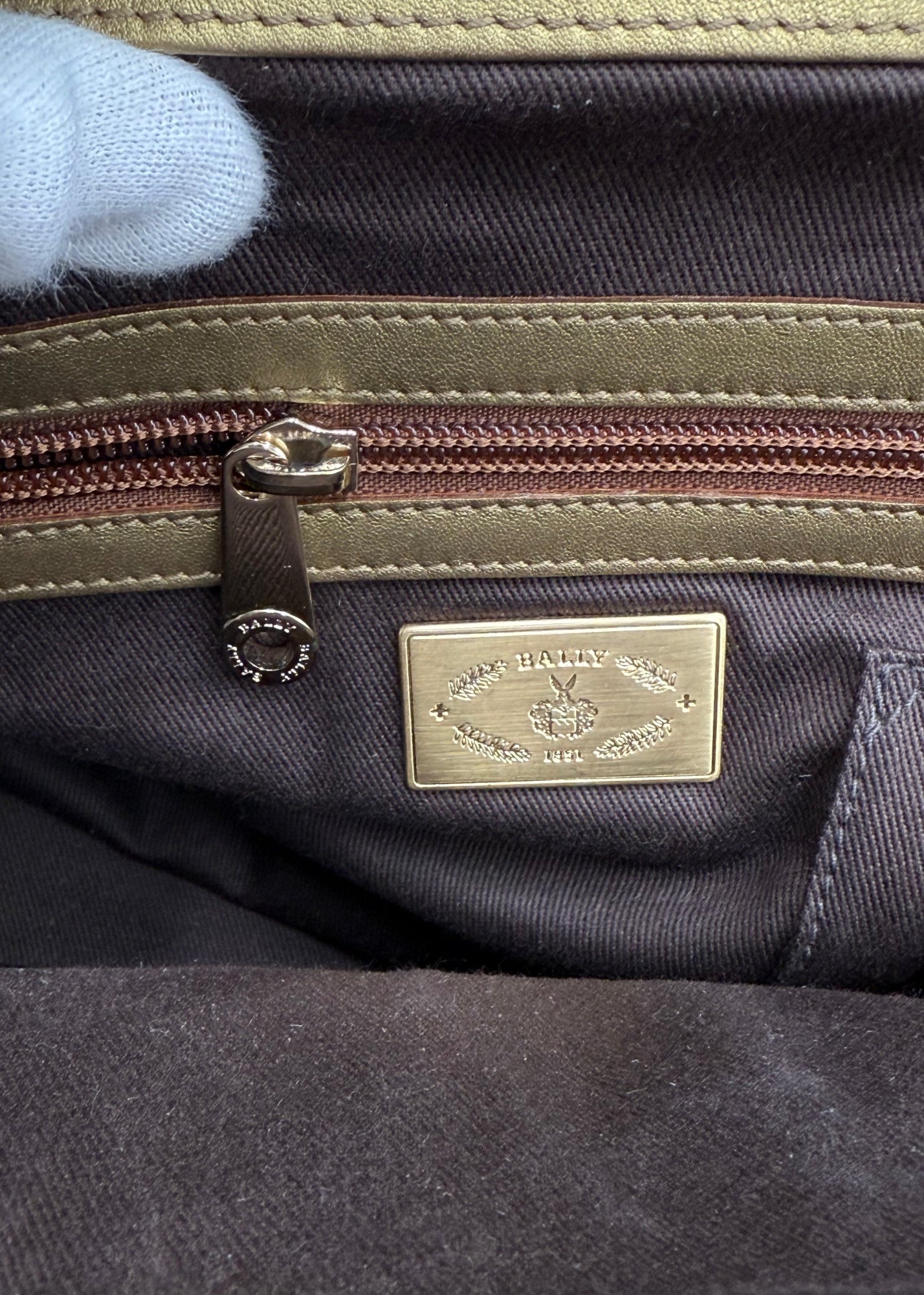 Bally Borsa Vintage in Pelle Trapuntata Verde Oliva