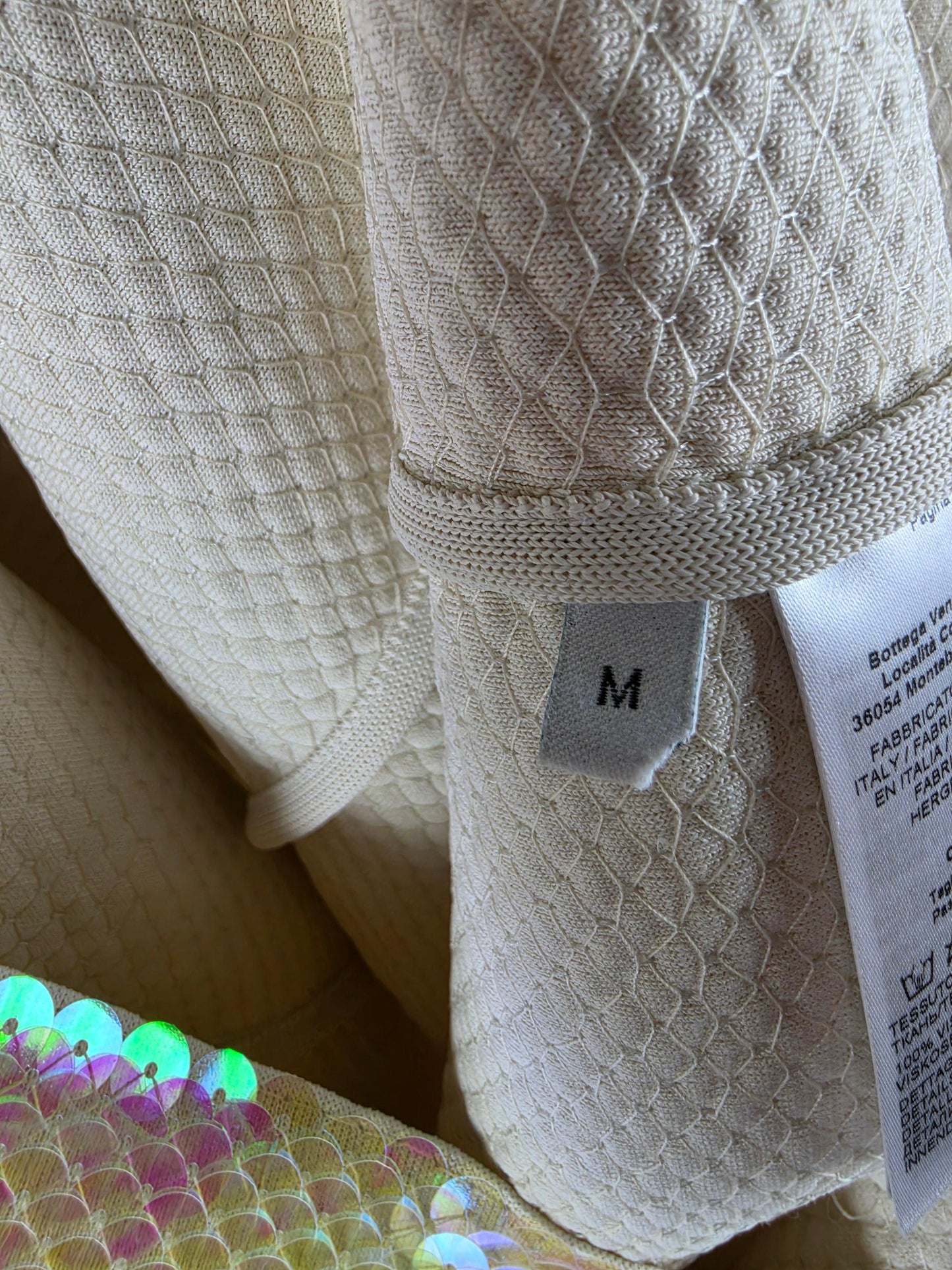 Bottega Veneta Abito Bustier by Matthieu Blazy in Paillettes Cangianti - Pally Vintage Closet