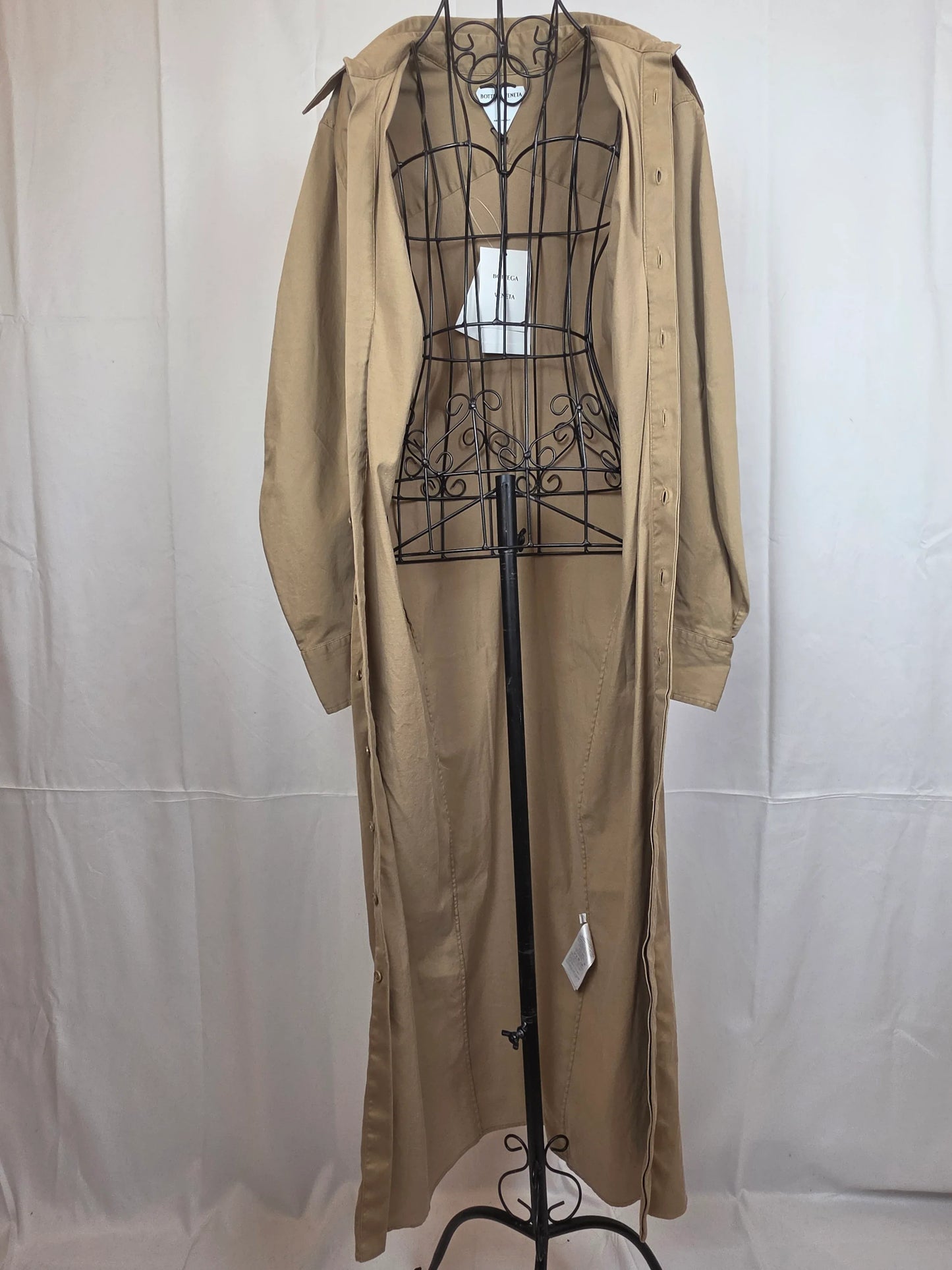 Bottega-Veneta-Abito-Chemisier-Soft-Washed-in-Misto-Cotone-e-Seta-Beige-70263529767236 - Pally Vintage Closet