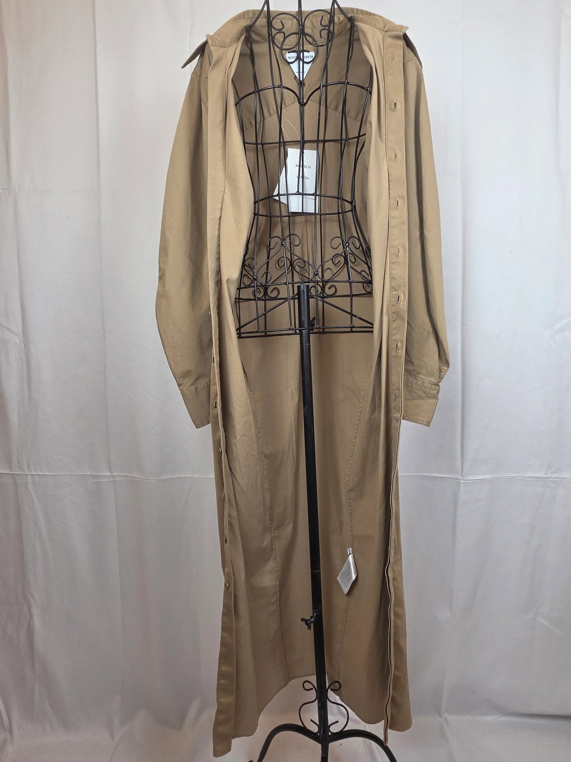 Bottega-Veneta-Abito-Chemisier-Soft-Washed-in-Misto-Cotone-e-Seta-Beige-70263529767236 - Pally Vintage Closet