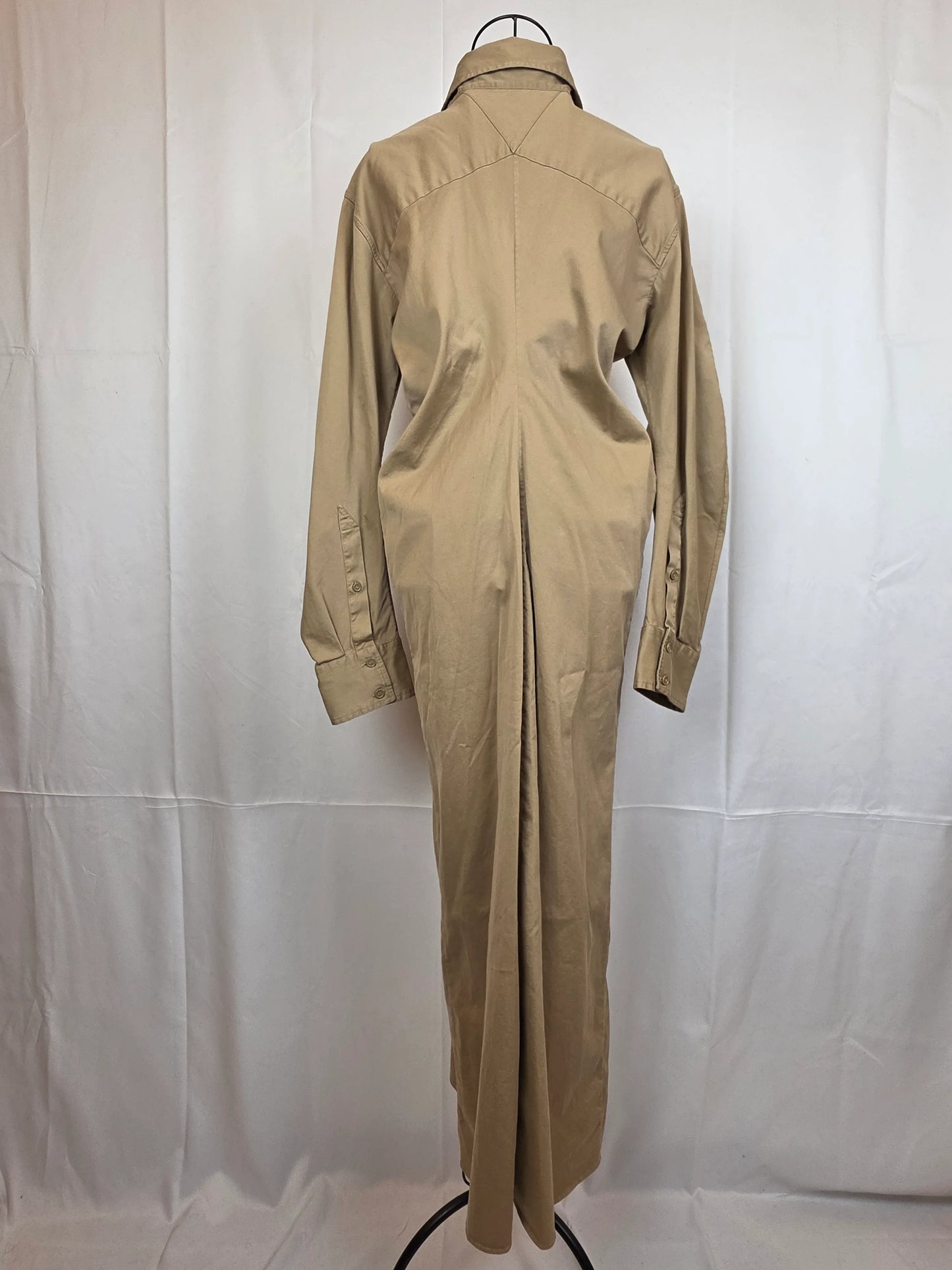 Bottega-Veneta-Abito-Chemisier-Soft-Washed-in-Misto-Cotone-e-Seta-Beige-70263529865540 - Pally Vintage Closet