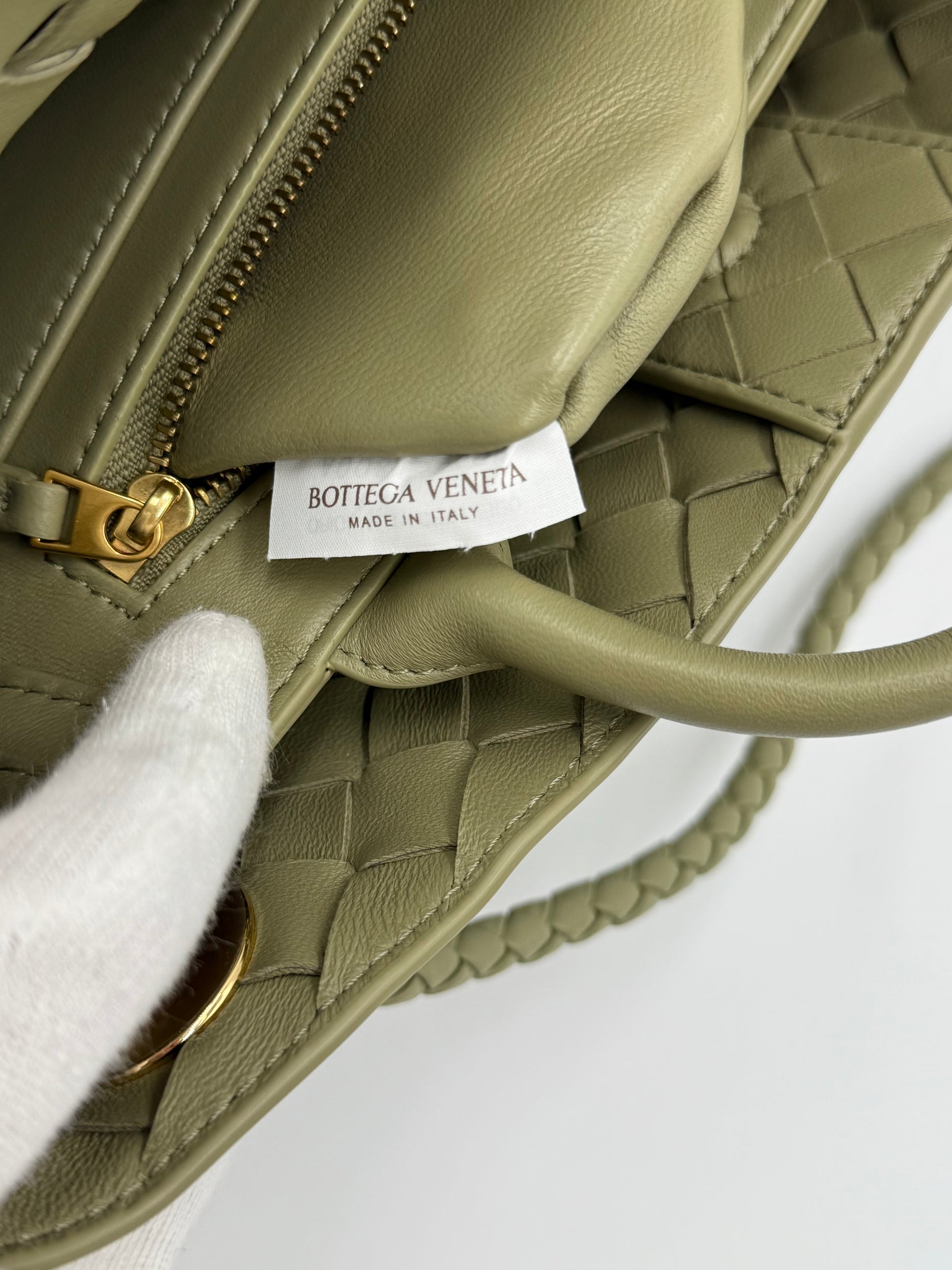 Bottega Veneta Borsa Andiamo East-West Piccola Verde Salvia - Pally Vintage Closet