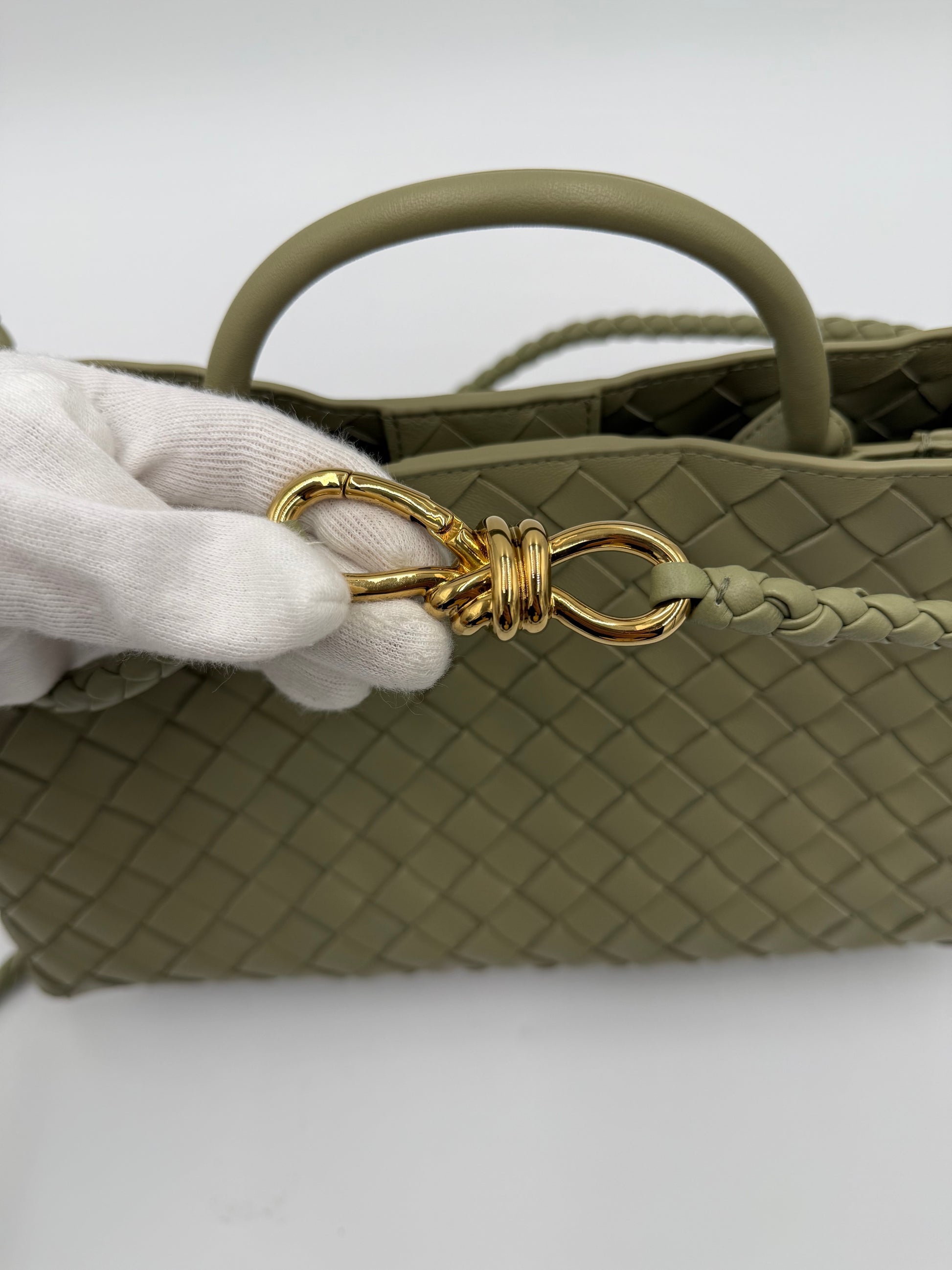 Bottega Veneta Borsa Andiamo East-West Piccola Verde Salvia - Pally Vintage Closet
