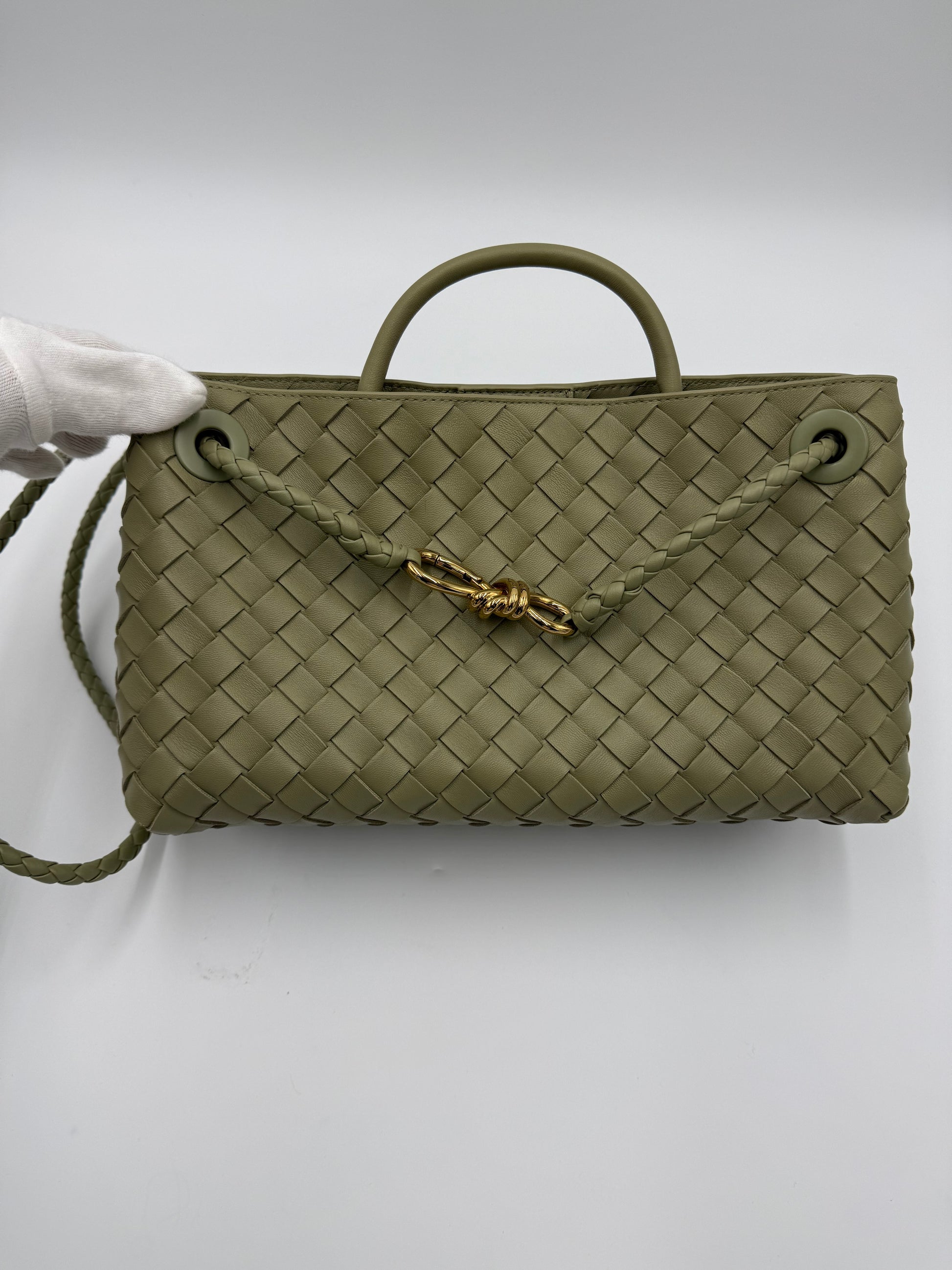 Bottega Veneta Borsa Andiamo East-West Piccola Verde Salvia - Pally Vintage Closet