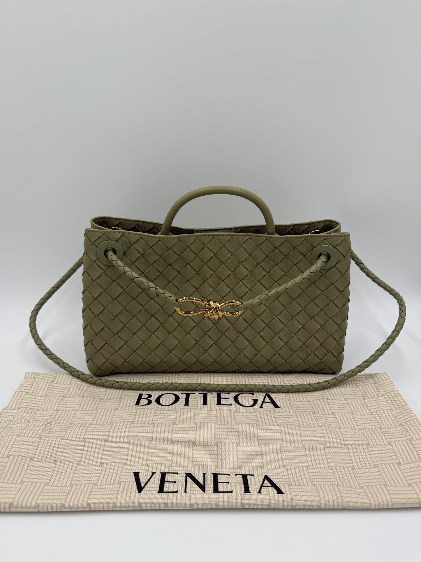 Bottega Veneta Borsa Andiamo East-West Piccola Verde Salvia - Pally Vintage Closet