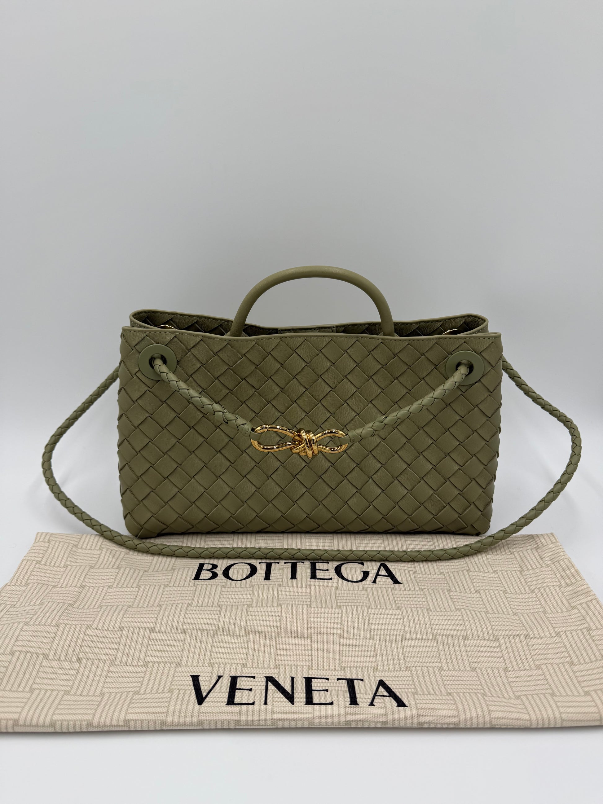 Bottega Veneta Borsa Andiamo East-West Piccola Verde Salvia - Pally Vintage Closet