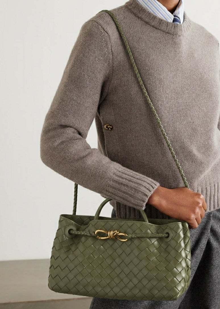 Bottega Veneta Borsa Andiamo East-West Piccola Verde Salvia - Pally Vintage Closet