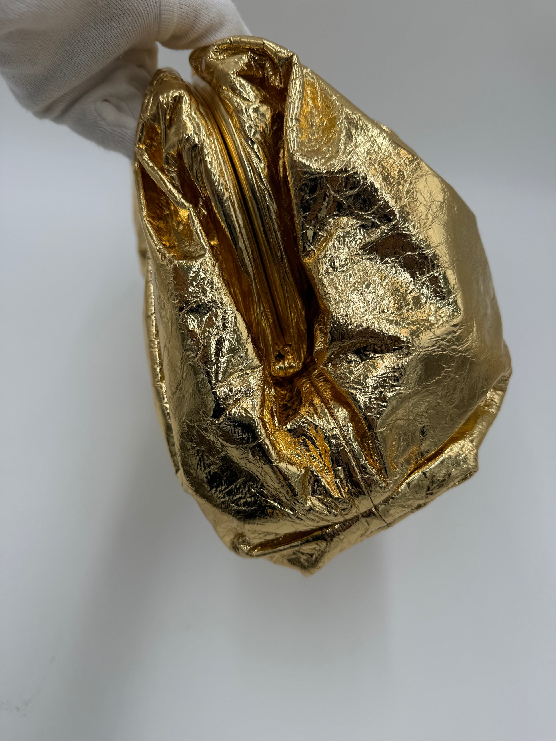 Bottega Veneta Borsa Pouch Intrecciata Large Oro - Pally Vintage Closet