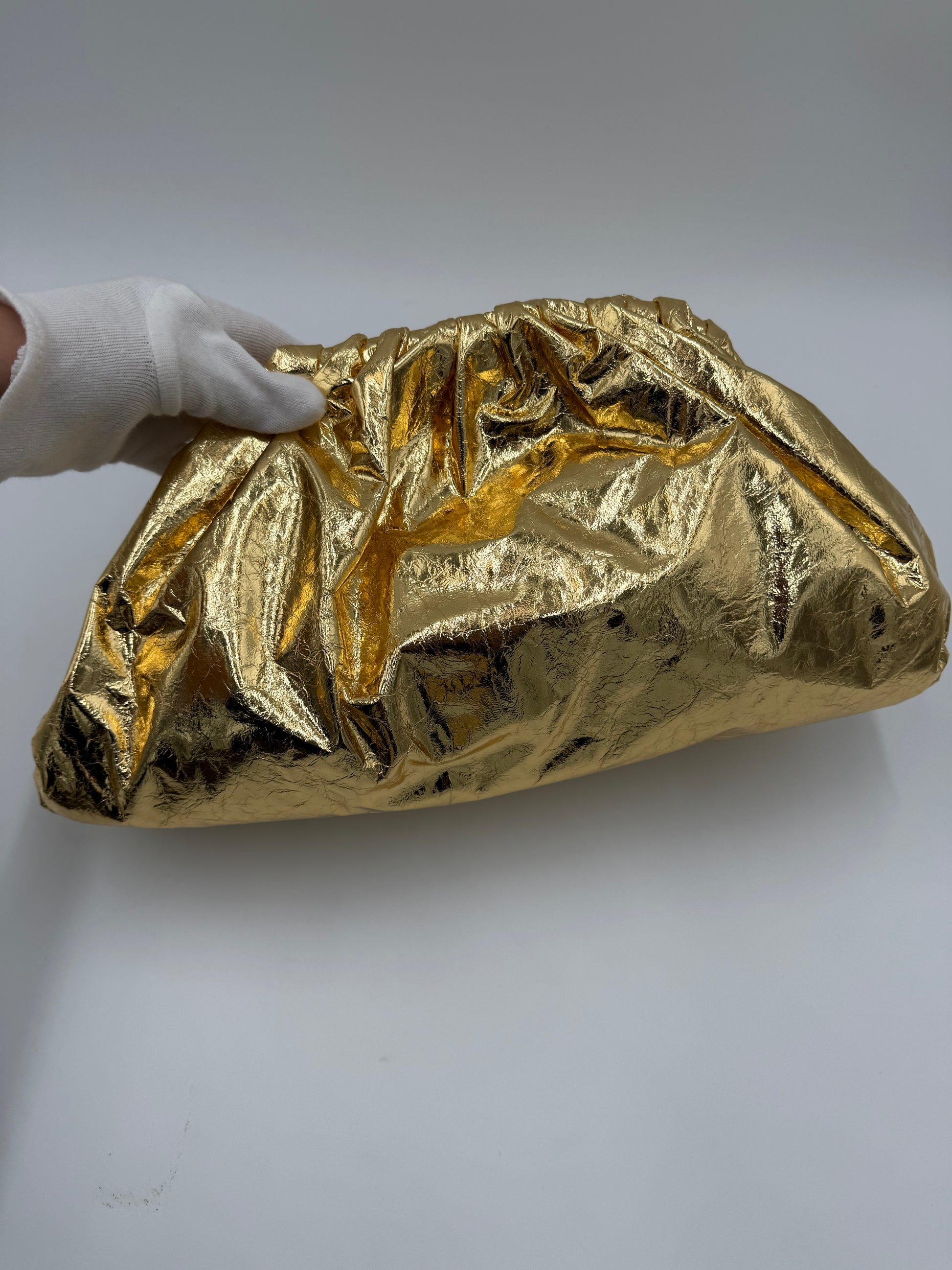 Bottega Veneta Borsa Pouch Intrecciata Large Oro - Pally Vintage Closet