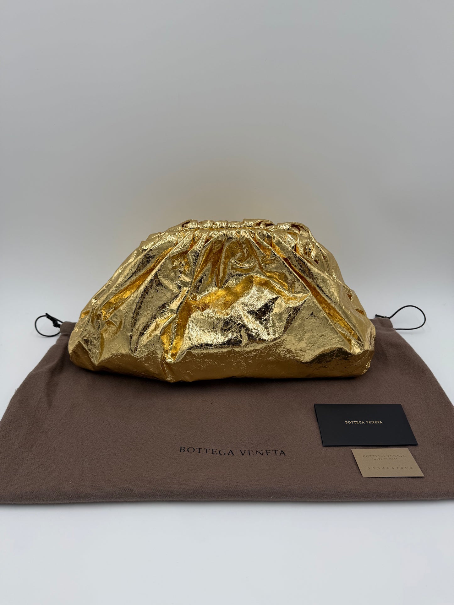 Bottega Veneta Borsa Pouch Intrecciata Large Oro - Pally Vintage Closet