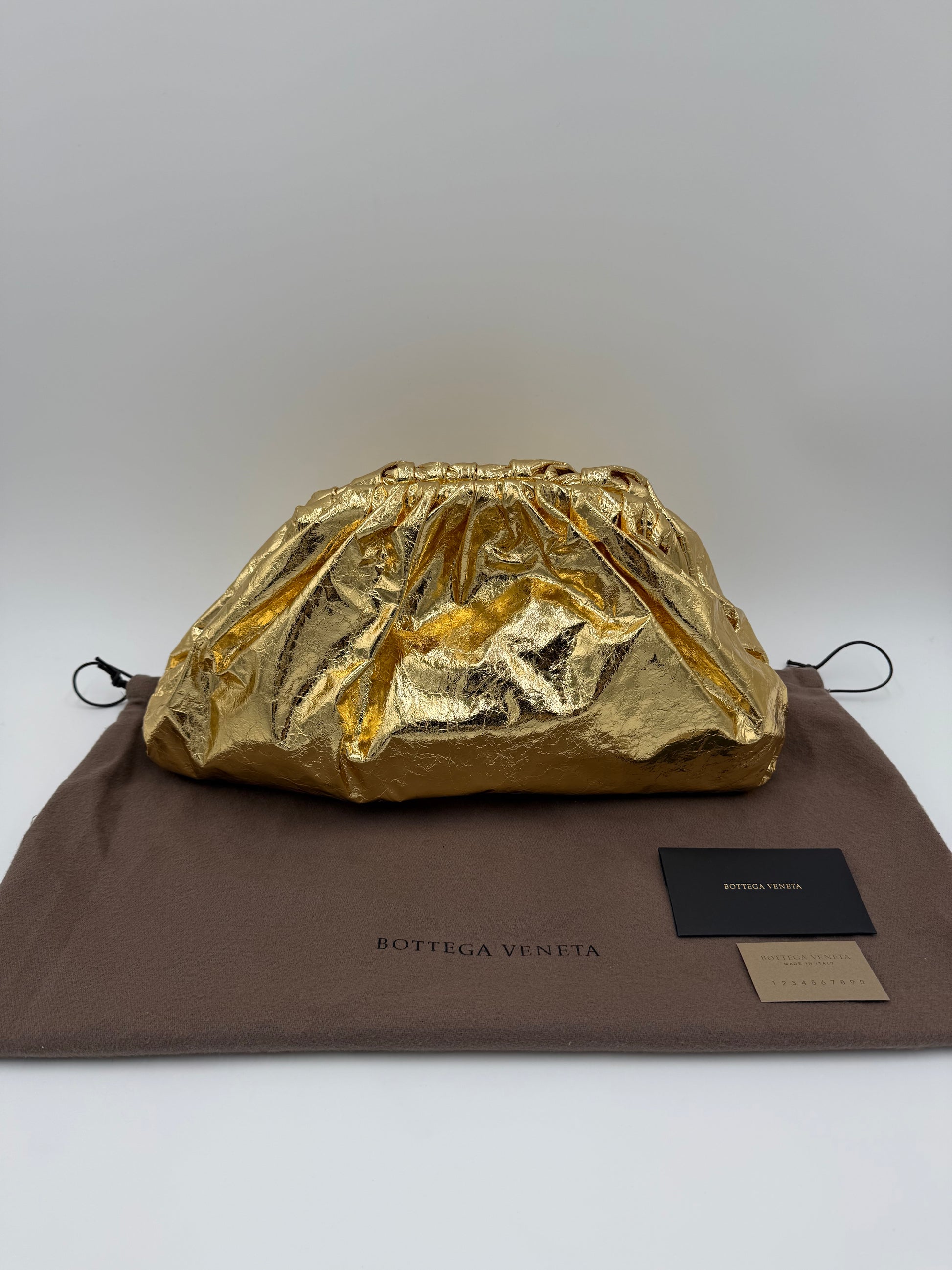 Bottega Veneta Borsa Pouch Intrecciata Large Oro - Pally Vintage Closet