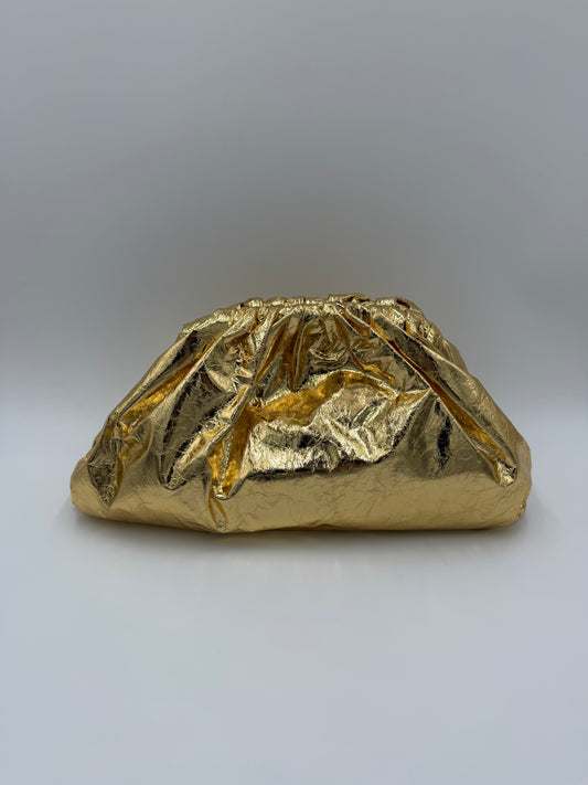 Bottega Veneta Borsa Pouch Intrecciata Large Oro - Pally Vintage Closet