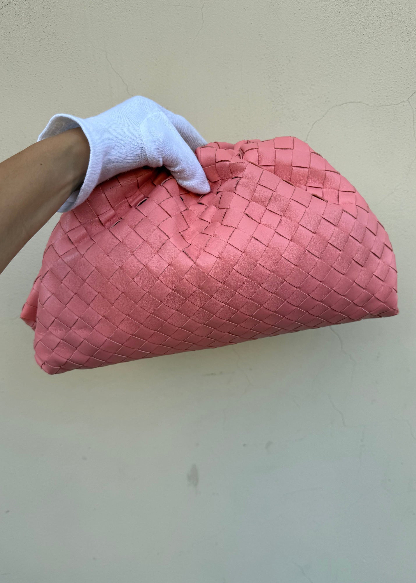 Bottega Veneta Borsa Pouch Intrecciata Large Rosa