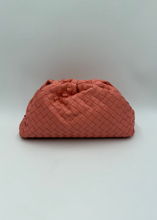 Bottega Veneta Borsa Pouch Intrecciata Large Rosa