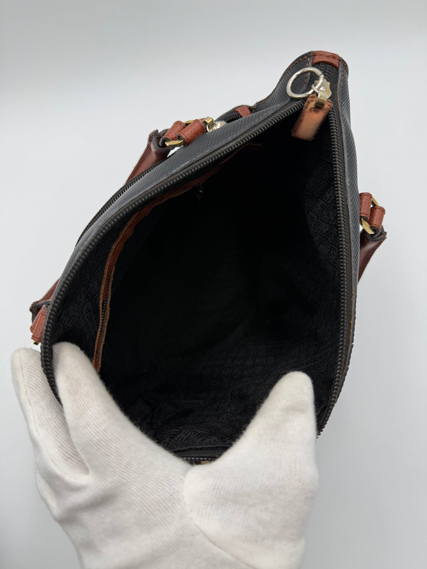 Bottega Veneta Borsa Tote Vintage Collezione Marco Polo Nero e Cuoio - Pally Vintage Closet