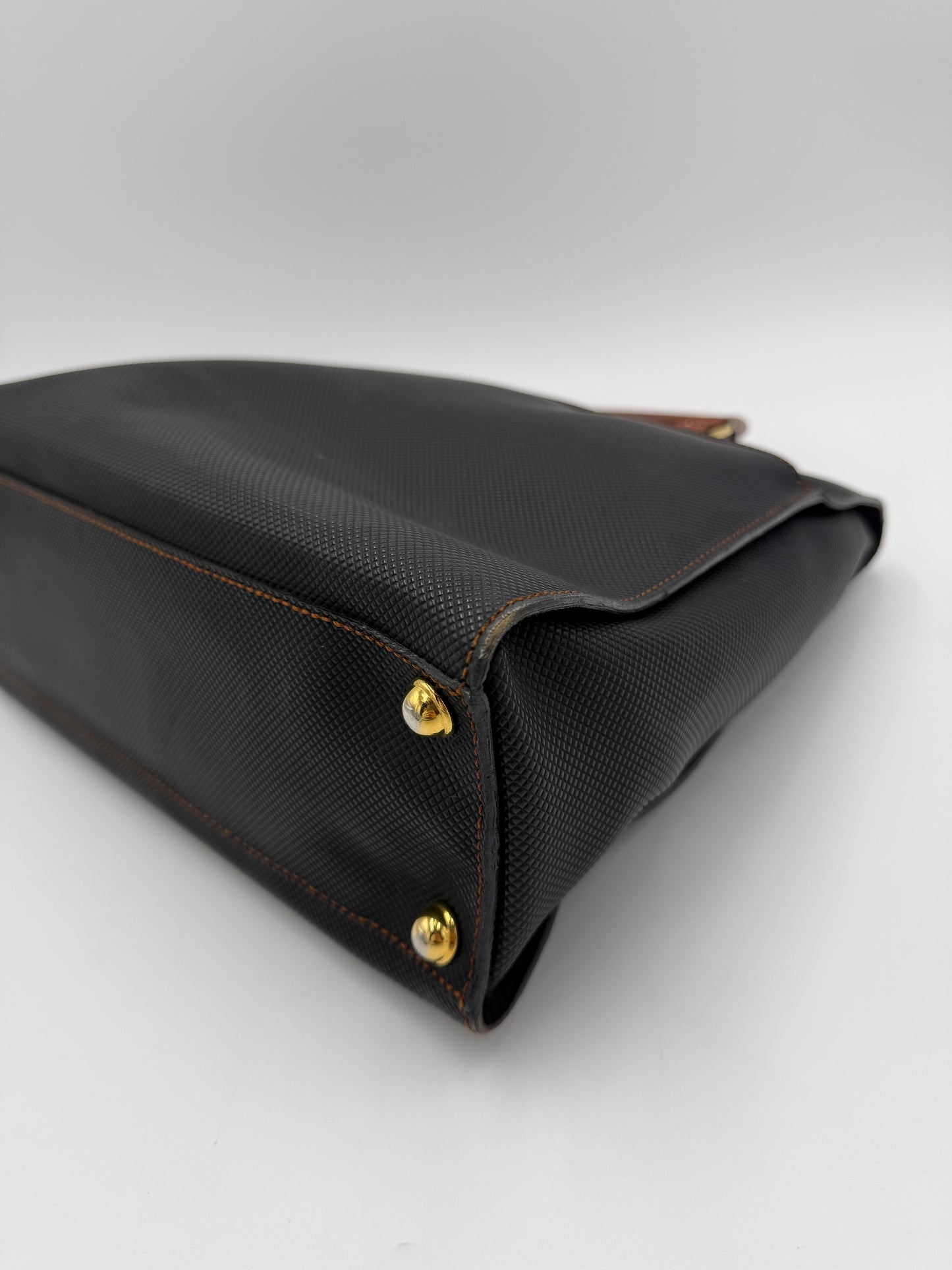 Bottega Veneta Borsa Tote Vintage Collezione Marco Polo Nero e Cuoio - Pally Vintage Closet