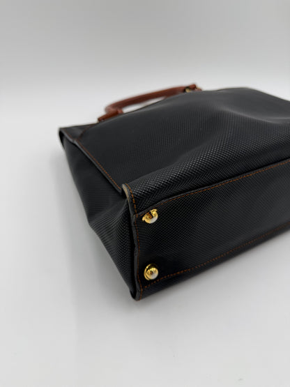 Bottega Veneta Borsa Tote Vintage Collezione Marco Polo Nero e Cuoio - Pally Vintage Closet