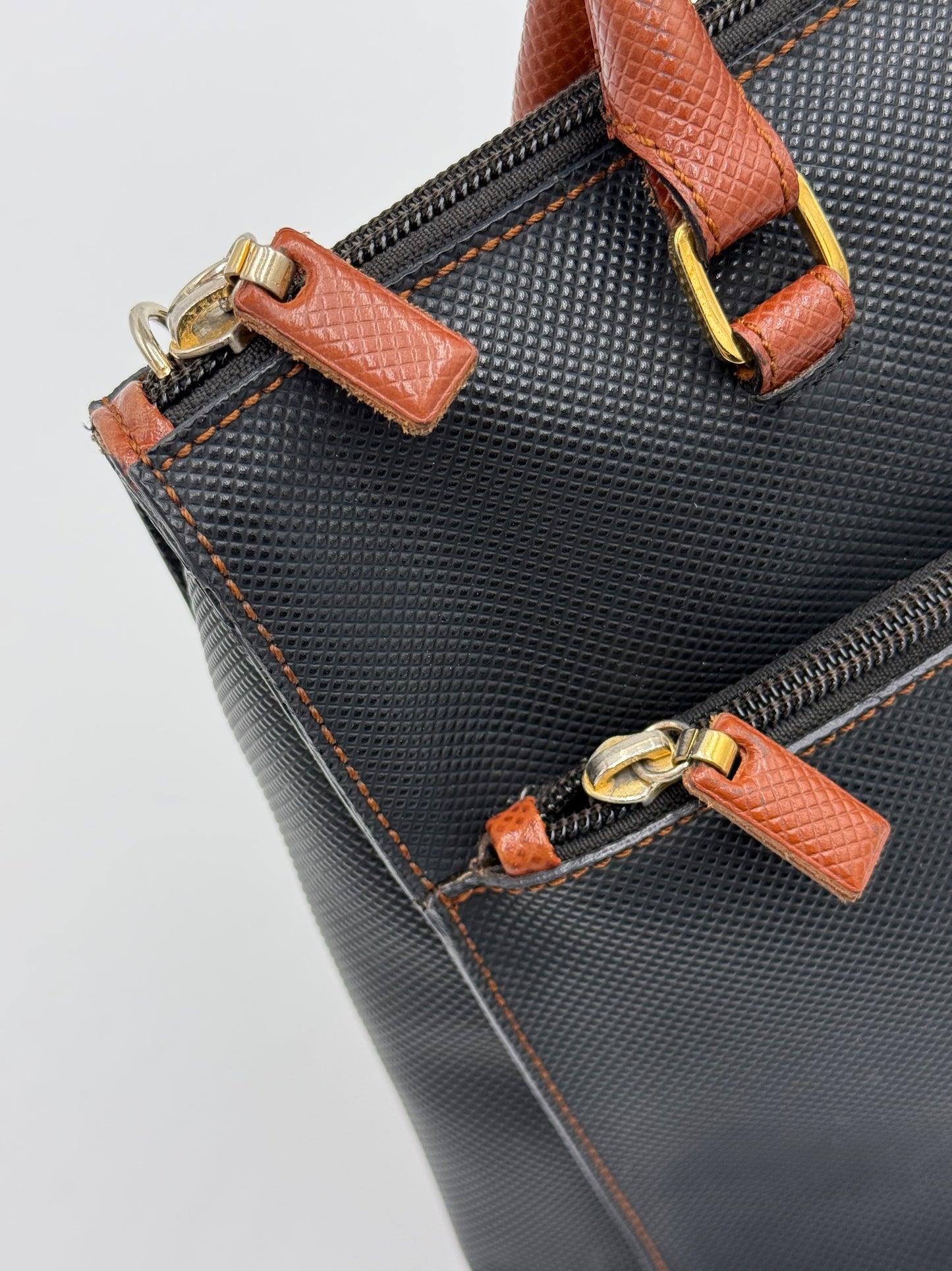 Bottega Veneta Borsa Tote Vintage Collezione Marco Polo Nero e Cuoio - Pally Vintage Closet