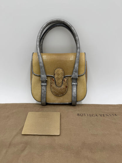 Bottega-Veneta-Borsa-Vintage-Top-Handle-in-Lucertola-e-Pelle-Metallizzata-Beige-69305825886532 - Pally Vintage Closet